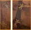 Before and after restoration comparison of fresco angels showing dramatic improvement from faded damaged state to restored clear figural details