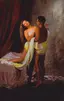 Classical romantic scene backdrop - intimate period piece setting with draped fabrics and warm lighting for theatrical productions and photography